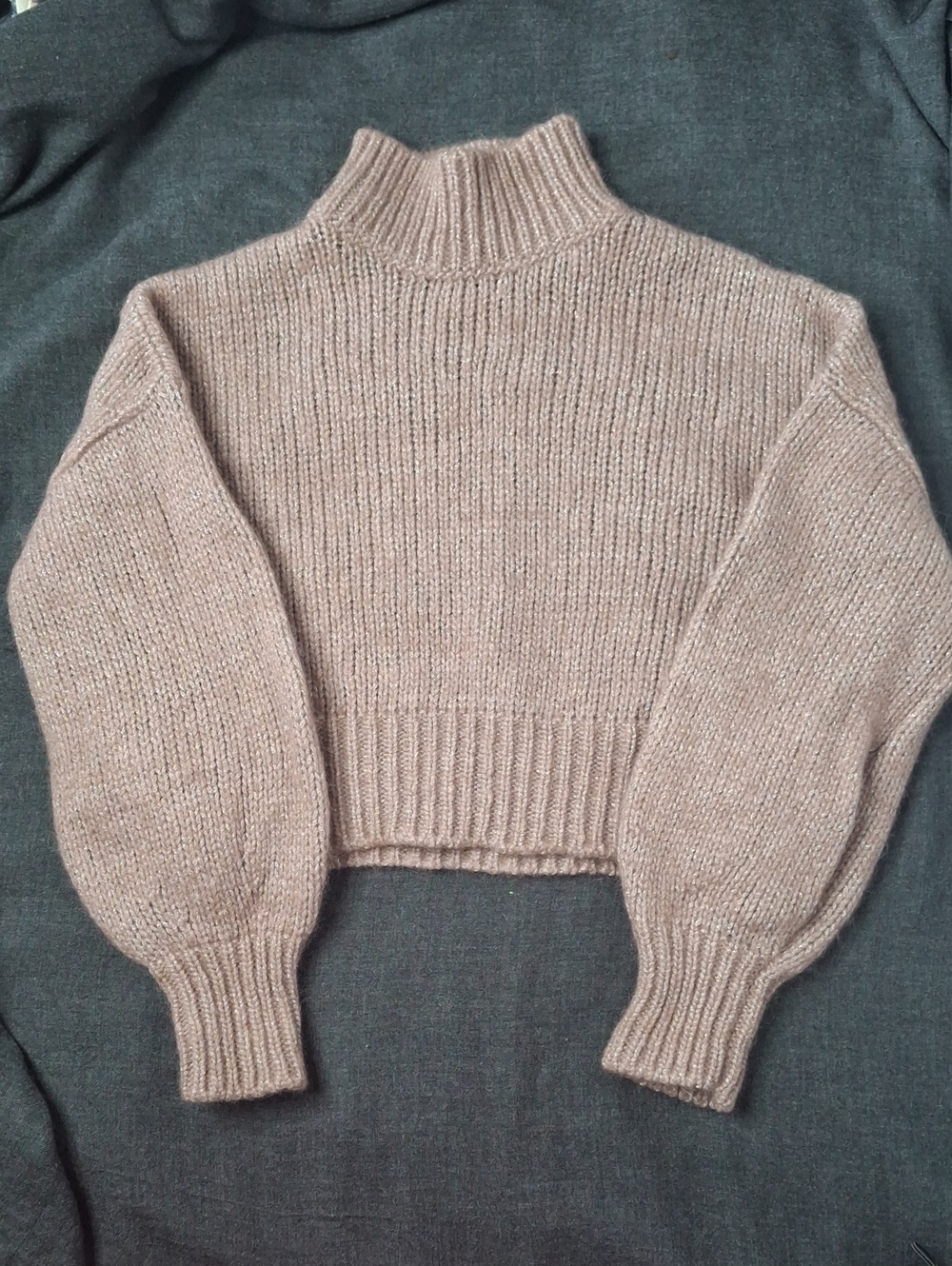 HUGO BOSS Sacia Alpaca Blend Cropped Knit Sweater Dusty Rose Size S